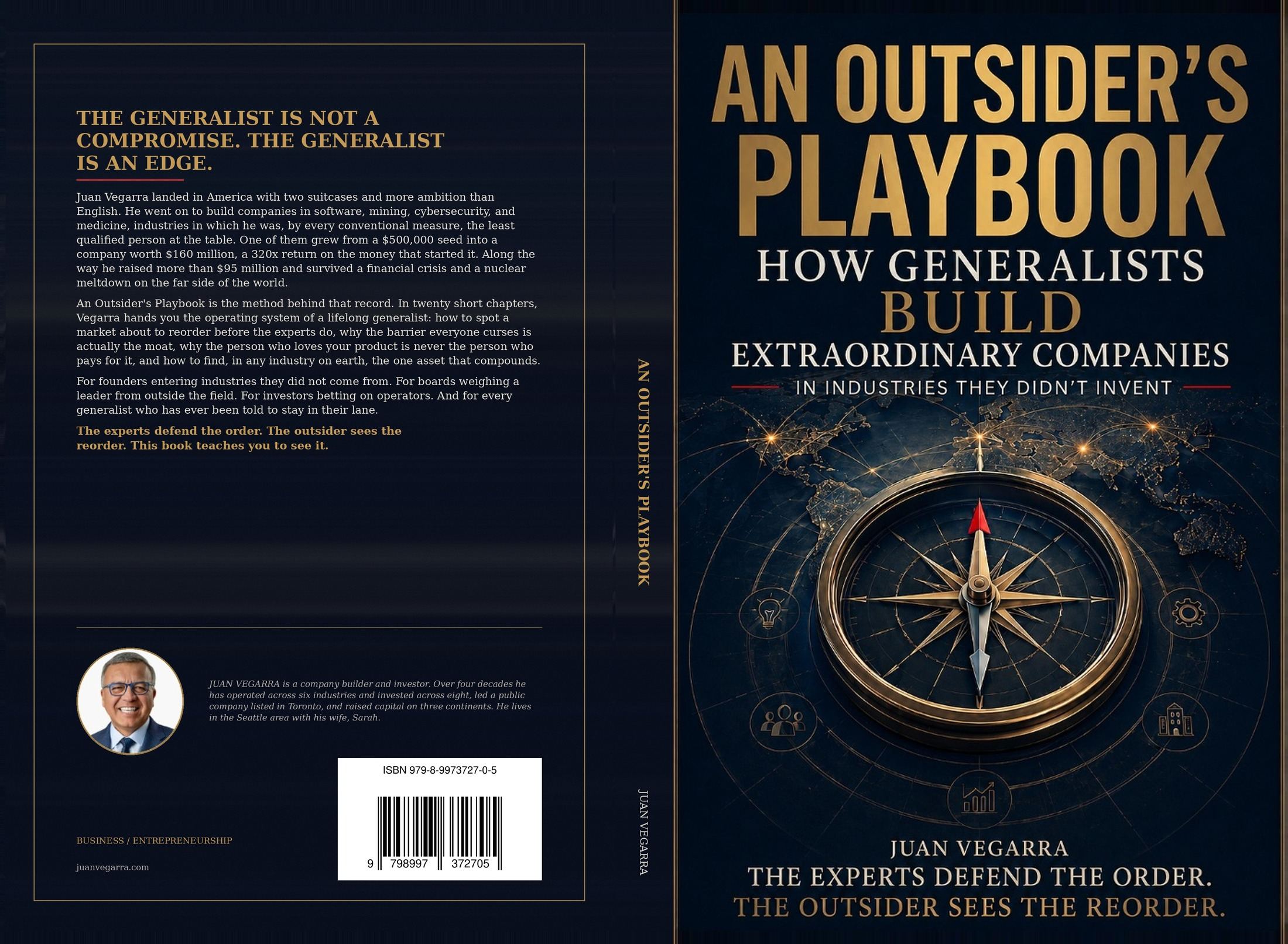 An Outsider's Playbook full wraparound cover, front, spine and back