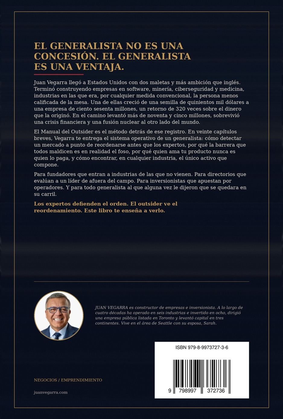 El Manual del Outsider, contraportada